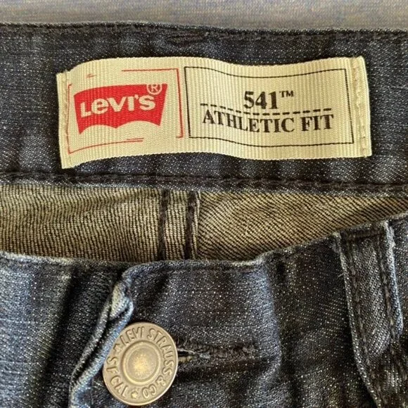 Levis 541 Athletic Youth Fit Jeans Size 18 Reg 29x29 Faded Black Denim - Picture 5 of 5